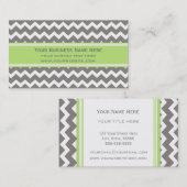 Limoen Gray Chevron Retro Visitekaartjes (Voorkant / Achterkant)