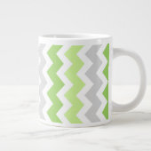 Limoen Gray Chevrons Jumbo Coffee Mok (Rechts)