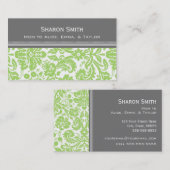 Limoen Grey Damask Calling Cards Contactkaartje (Voorkant / Achterkant)