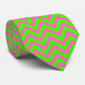 Limoen, Hot Pink #2 LG Chevron ZigZag Pattern Stropdas (Opgerold)