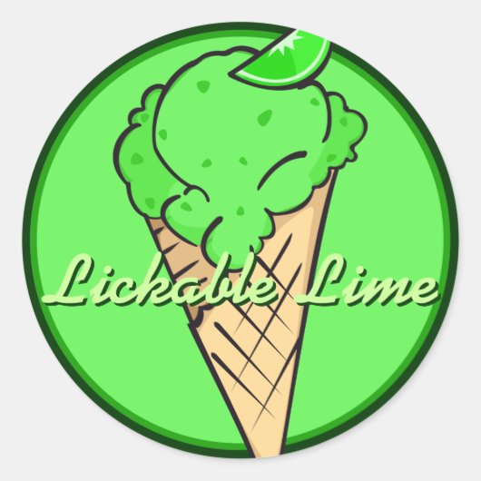 Limoen Icecream Sticker (Voorkant)