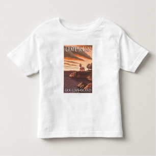 Limoen Kiln Lighthouse Vintage Travel Poster Kinder Shirts