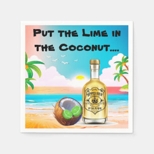 Limoen, kokosnoot en rum papieren servetten