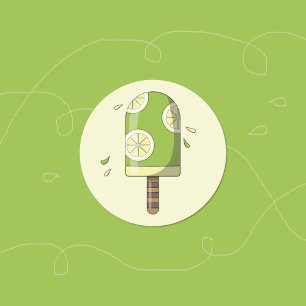 Limoen Lemon Ice Cream Bar Ronde Sticker