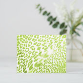 Limoen Leopard Print Briefkaart (Staand voorkant)