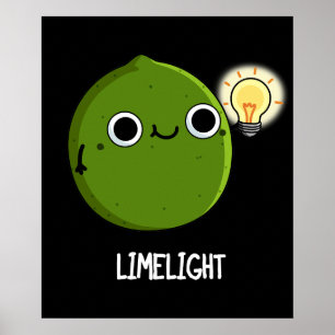 Limoen-light Funny Fruit Limoen Pun Dark BG Poster