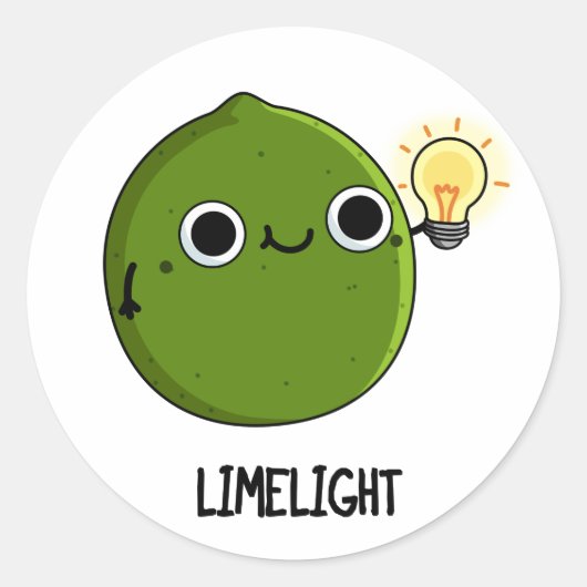 Limoen-light Funny Fruit Limoen Pun Ronde Sticker (Voorkant)