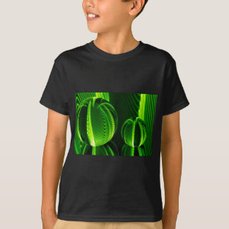 Limoen lijnen in twee ballen t-shirt