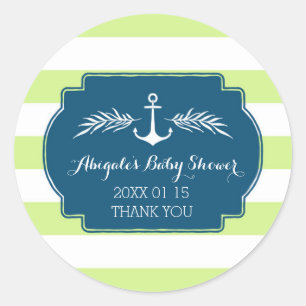 Limoen Nautical Baby shower Favor Sticker
