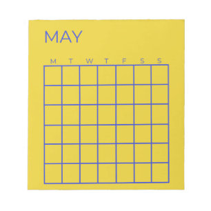 Limoen Navy niet gedateerd Mei Kalender Notitieblok