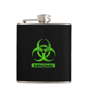 Limoen Neon Green Bio-Hazard Chemicals Graphic Heupfles
