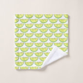 Limoen op het Coconut Tropical Island Fruit Green Bad Handdoek (Wasdoekje)