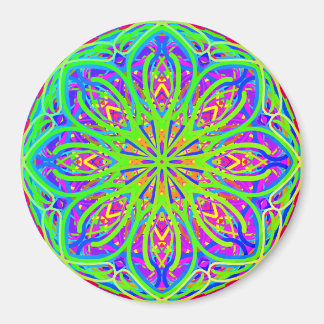 Limoen Paarse kleurrijke Mandala Style Boho Magnet Magneet