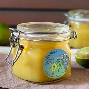 Limoen Pals Funny Cartoon bewaart wrongel en meer Ronde Sticker