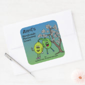 Limoen Pals Funny Cartoon bewaart wrongel en meer Vierkante Sticker (Envelop)