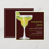 Limoen Paradise Margarita Party Invitation Kaart (Voorkant / Achterkant)