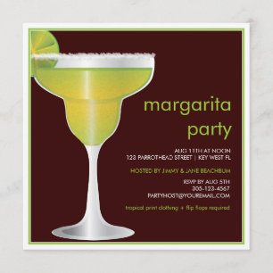 Limoen Paradise Margarita Party Invitation Kaart