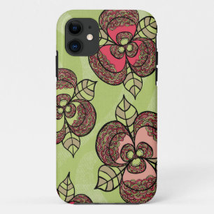 Limoen Scarlet Floral Dames Kunst iPhone 11 Hoesje