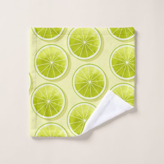 Limoen Segmenten op lichtgeel Bad Handdoek (Wasdoekje)