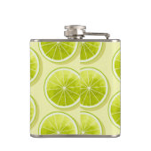 Limoen Segmenten op lichtgeel Heupfles (Achterkant)