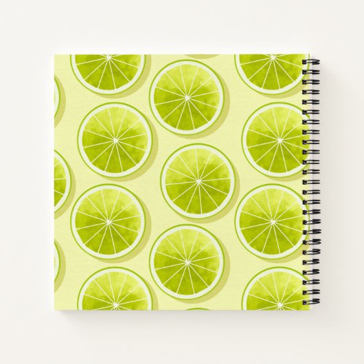 Limoen Segmenten op lichtgeel Notitieboek (Achterkant)