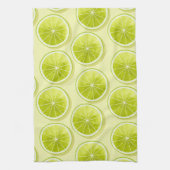 Limoen Segmenten op lichtgeel Theedoek (Verticaal)