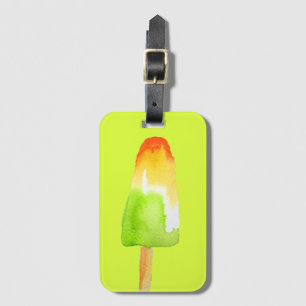 Limoen sinaasappel ijslolly Zomer ijsblokje popart Bagagelabel