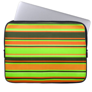 Limoen, Sinaasappel, & Tangerine Gestreepte Electr Laptop Sleeve
