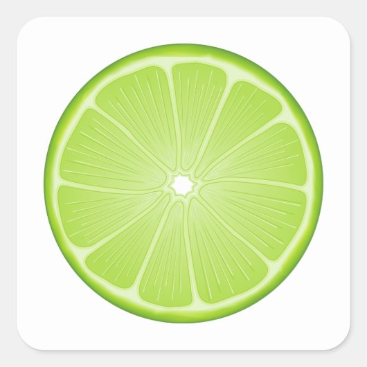 Limoen Slice Vierkante Sticker (Voorkant)