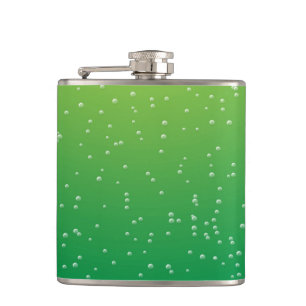 Limoen Soda met Tiny Bubbles Background Art Heupfles