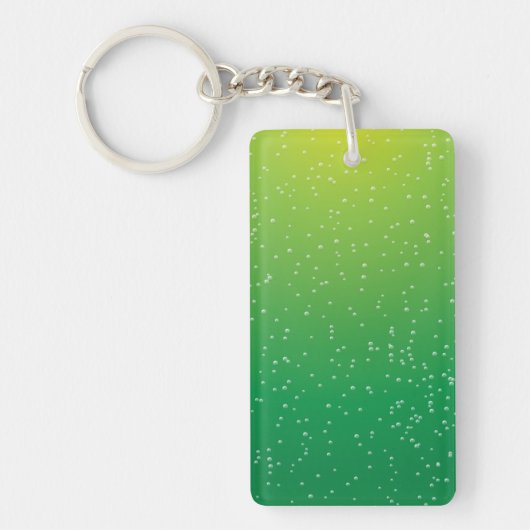 Limoen Soda met Tiny Bubbles Background Art Sleutelhanger (Voorkant)
