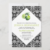 Limoen Tegel bruidsdouche uitnodiging (Voorkant)