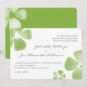 Limoen Tropische Waterverf Flowers Wedding Invite Kaart (Voorkant / Achterkant)