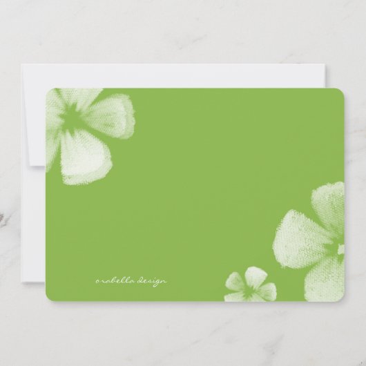 Limoen Tropische Waterverf Flowers Wedding Invite Kaart (Achterkant)