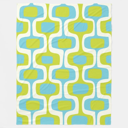 Limoen uit de middeleeuwen en Aqua Ovalen Circles Fleece Deken (Voorkant)