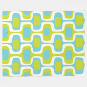 Limoen uit de middeleeuwen en Aqua Ovalen Circles Fleece Deken (Voorkant (Horizontaal))