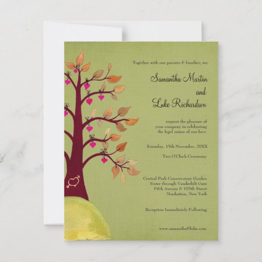 Limoen weddenschap - Herfst herfst - hartboom - ui Kaart (Achterkant)