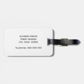 Limoen White Moroccan #5 Navy Blue Name Monogram Bagagelabel (Achterkant horizontaal)