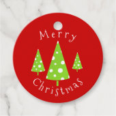 Limoen White Polka Dots kerstbomen Gift Labels (Voorkant)