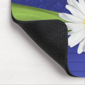 Limoen, wit en Royal Blue Damask Mousepad Muismat (Hoek)