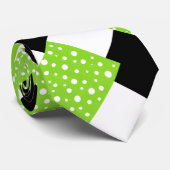 Limoen Witte Polka stippen, zwart & wit kleurenblo Stropdas (Opgerold)