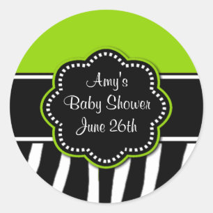 Limoen Zebra Baby shower of Verjaardag Stickers
