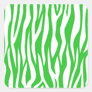 Limoen Zebra Print Vierkante Sticker