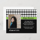 Limoen zwart wit Afstuderen uitnodiging (Voorkant / Achterkant)