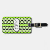 Limoen, zwart, witte strepes Bagagelabel (Voorkant horizontaal)