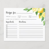 Limoenboom Bruidssluier Receptkaart (Voorkant)