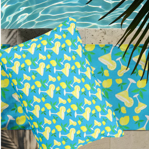 Limoendruppels Citroenen Caribisch Blauw Buitenkussen