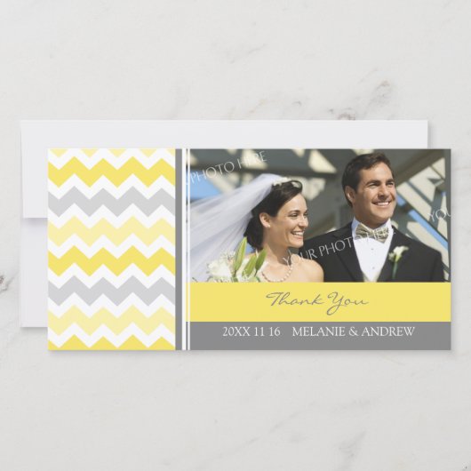 Limoengrijs Bedankt Trouwfoto Kaarten (Voorkant)