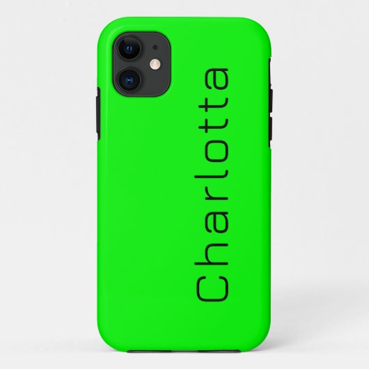 Limoengroen effen kleur | Minimalistische naam Case-Mate iPhone Case (Achterkant)