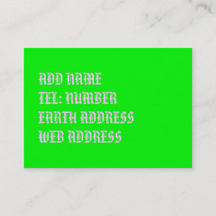 Limoengroen effen kleur visitekaartje